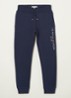 Tapered fit joggingbroek met logoborduring - Donkerblauw