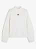 Tommy Badge ribgebreide trui in alpaca wolblend met logo - Gebroken wit