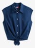 Top met knoopdetail - Donkerblauw