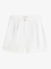 Wide leg korte broek van linnen met steekzakken - Wit