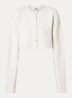 Cropped fijngebreid vest met ronde hals - Gebroken wit
