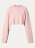 Cropped fijngebreid vest met ronde hals - Oudroze