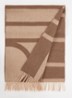 Monogram sjaal van wol 200 x 50 cm - Lichtbruin