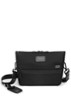 Crossbodytas met leren details en afneembare schouderriem - Zwart