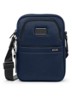 Crossbodytas met leren details - Donkerblauw