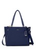 Valetta schoudertas met leren details - Indigo