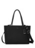 Valetta schoudertas met leren details - Zwart