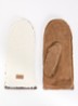 Braid wanten van teddy met details van suède - Gebroken wit