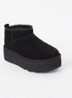 Classic Ultra Mini Platform enkellaarsje van suède - Zwart