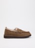 Ellis loafer van nubuck - Hazelnootbruin