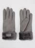 Turn Cuff handschoenen van suède met schapenvacht - Grijs