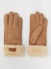Turn Cuff handschoenen van suède met schapenvacht - Camel