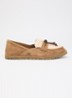 Zora loafer van suède met schapenvacht - Lichtbruin