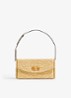 DeVain Small schoudertas met jacquard dessin en leren details - Goud