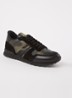 Rockrunner sneaker van leer met suède details - Legergroen