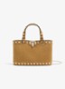 Rockstud mini handtas van suède - Camel