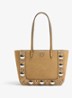 Shopper van suède met studs - Beige