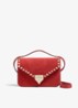 Small crossbodytas van lamssuède - Rood