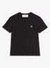 T-shirt met logoborduring - Zwart