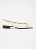 Valet Du Roi slingback van geitenleer met mesh details - Gebroken wit