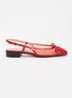 Valet Du Roi slingback van geitenleer met mesh details - Rood