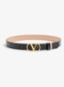 VLogo Signature reversible riem van kalfsleer - Zwart