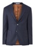 Elliot Split slim fit colbert van wol met opgestikte zakken - Donkerblauw