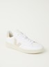 V-12 sneaker van leer met suède details - Beige