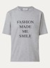 Slogan T-shirt met ronde hals - Grijs