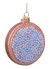Beschuit met muisjes kersthanger 8.,5 cm - Blauw