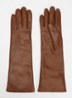 Senape handschoenen van lamsleer - Donkerbruin