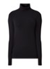 Aurora longsleeve van jersey met col - Zwart