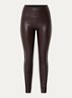 Edie Forming high waist skinny fit legging van imitatieleer - Chocoladebruin