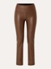 Edie high waist slim fit broek van imitatieleer - Bruin