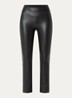 Edie high waist slim fit broek van imitatieleer - Zwart
