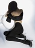 Merino maillot in 200 denier - Zwart