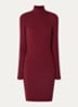 Merino mini trui-jurk in wolblend - Bordeauxrood