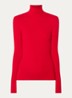 Merino ribgebreide coltrui van wol - Cranberryrood