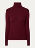Merino ribgebreide coltrui van wol - Bordeauxrood