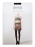 Passion Flower panty met bloemenprint in 20 denier - Zwart