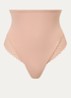 Romantic high waisted corrigerende hipster met opengewerkt dessin - Beige