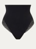 Romantic high waisted corrigerende hipster met opengewerkt dessin - Zwart