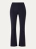Scuba high waist flared legging met persplooi - Donkerblauw