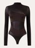 Shade stringbody met print - Donkerbruin