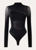 Shade stringbody met print - Zwart