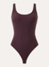Slash stringbody met opengewerkt dessin - Aubergine
