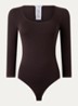 Tokio stringbody met ronde hals - Donkerbruin