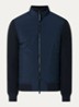 Cloud Hybrid ribgebreid vest met gewatteerd voorpand en donsvulling - Blauw
