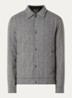 Gewatteerd overshirt in wolblend met print - Grijsmele