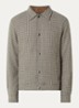 Gewatteerd overshirt in wolblend met print - Bruin